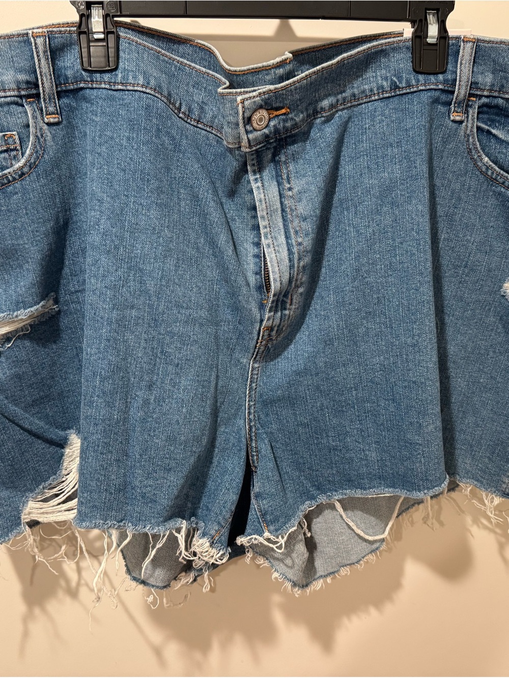 Old Navy Medium Blue Distressed Denim Cutoff Shorts